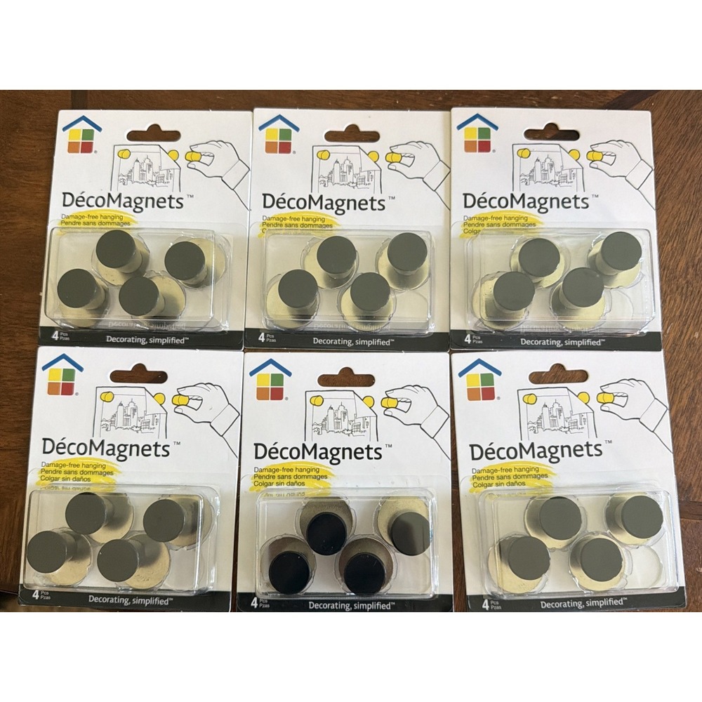 Under the Roof Decorating DecoMagnets Black 6 Pack 4pc Each 5-100190 Home Decor
